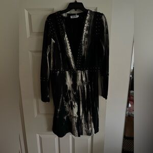 Porter Collective Studded Dress Size Large Black and White Studded Dress